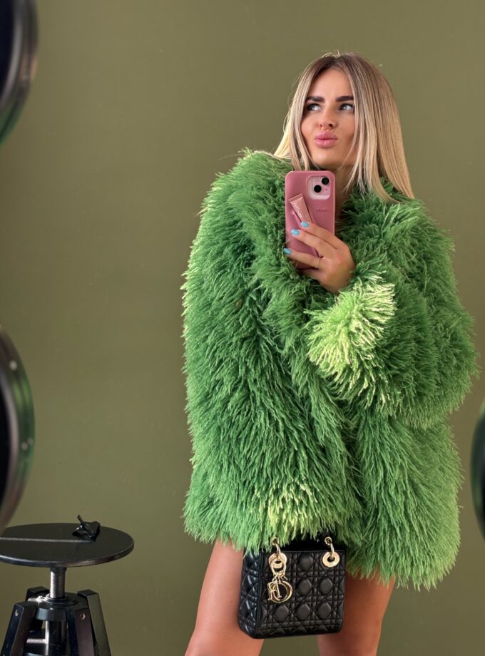 Futro Zielone Długowłose