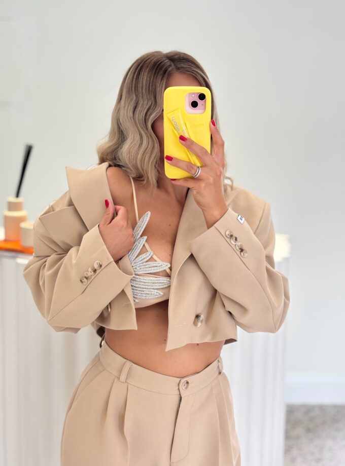 Marynarka Krótka Beżowa