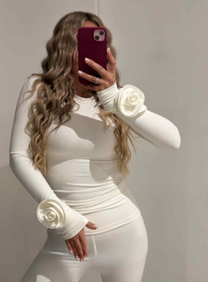 T-shirt White / Black Rose