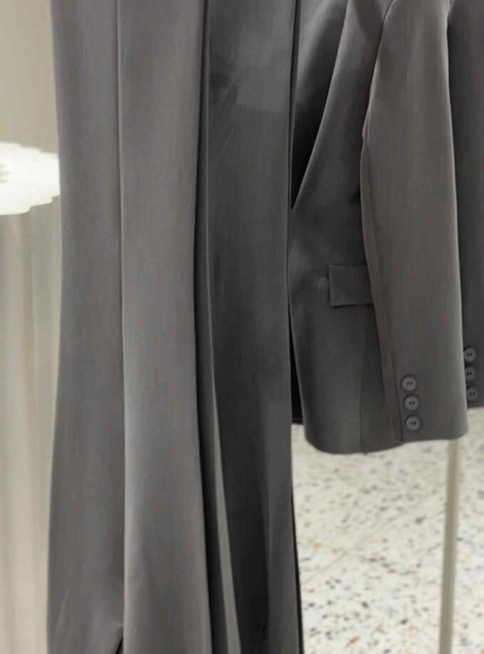 Szare Spodnie Garniturowe