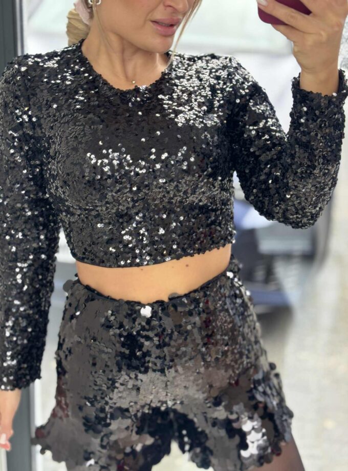 Top Cekin Czarny / Czekolada