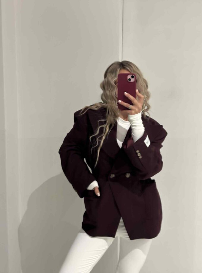 Marynarka Plum Taliowana