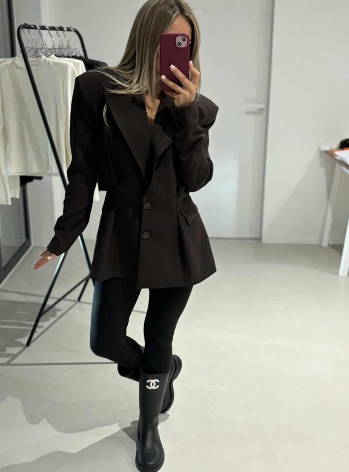 Marynarka Czarna Taliowana