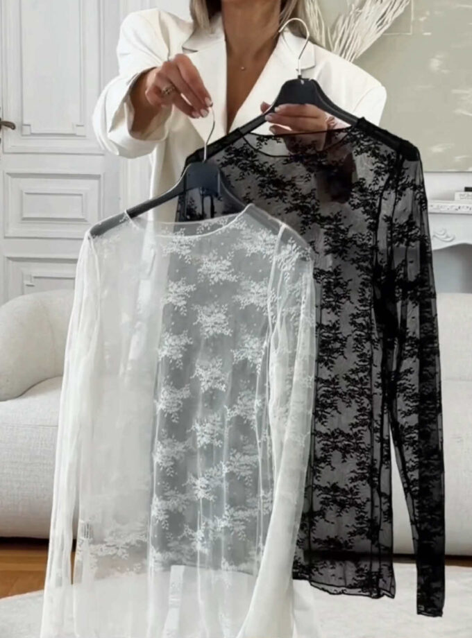 T-shirt Siateczka Biała / Czarna