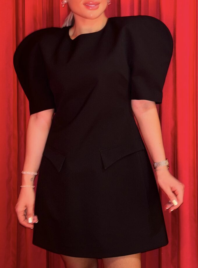 Sukienka z Bufkami Czarna