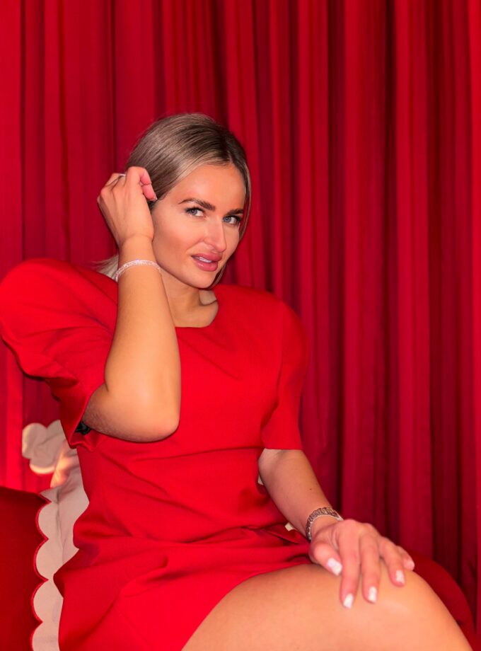 Sukienka z Bufkami Czerwona