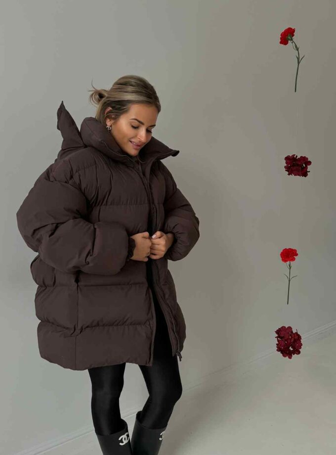 Kurtka Oversizova Czekoladowa