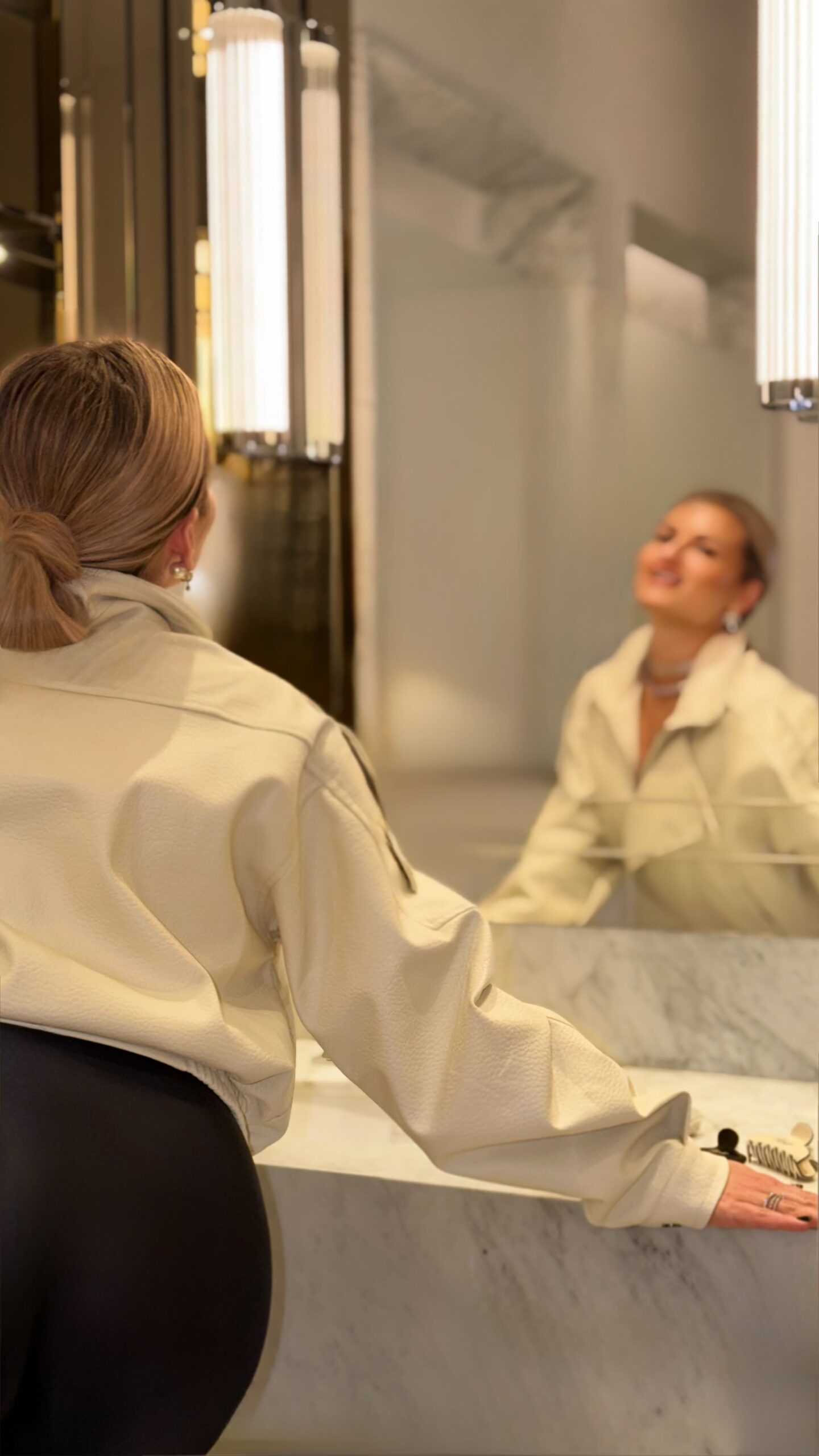 Kurtka Ramoneska Śmietanka / Czarna - obrazek 3