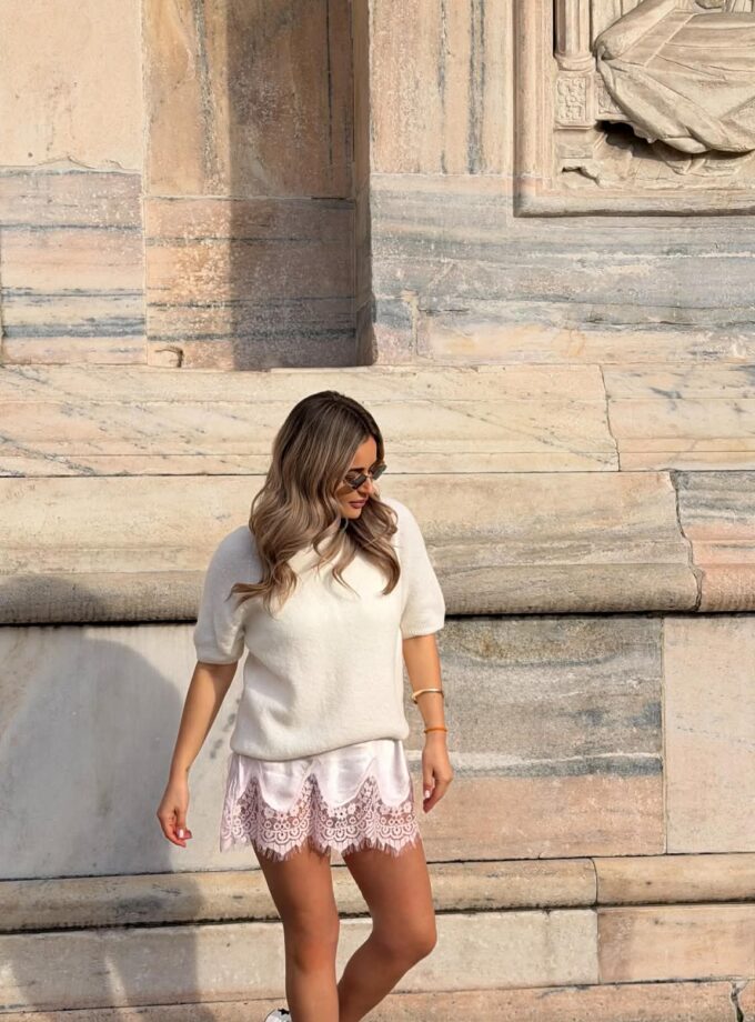 Spódniczka z Koronką Różowa