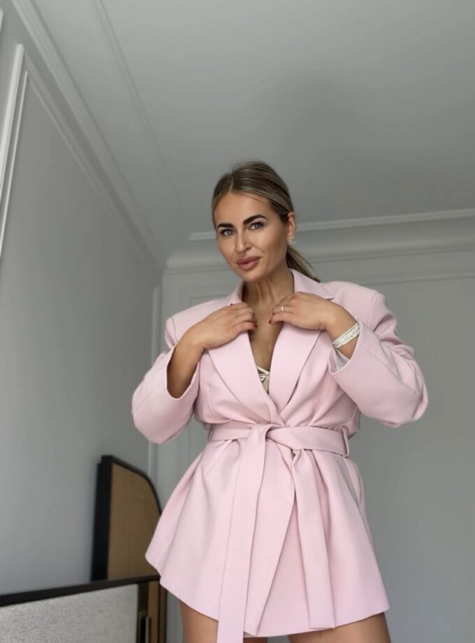 Marynarka z Wiązaniem Pink / Black