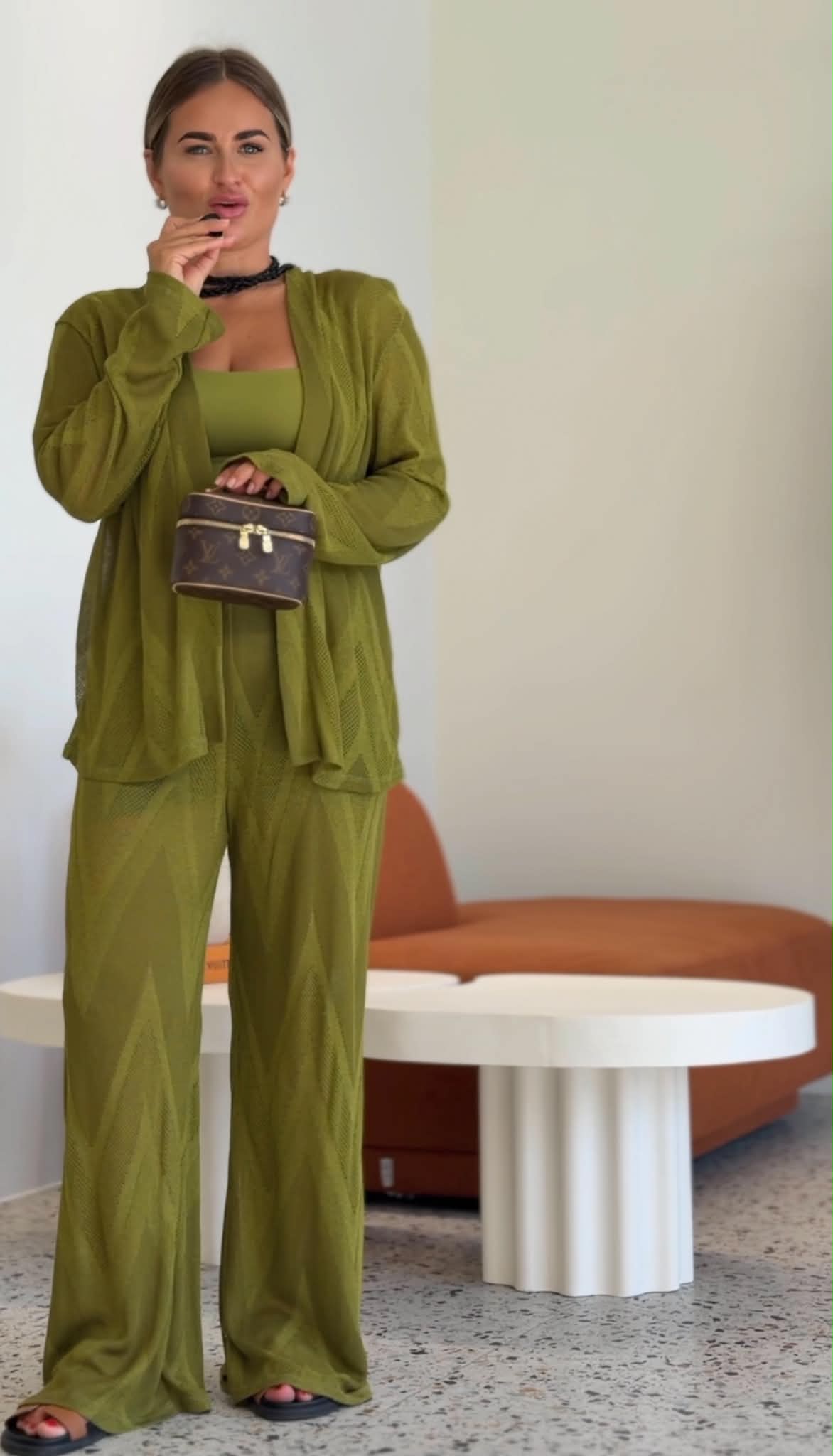 Komplet Dzianinowy Olive Chic