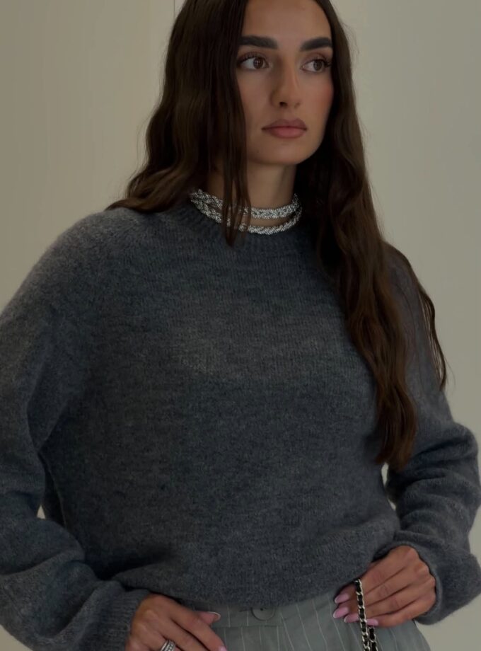 Sweter MILA Jasno Szary / Grafitowy / Beżowy